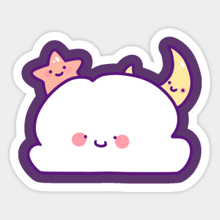 Cute Cloud Star and Moon Sticker